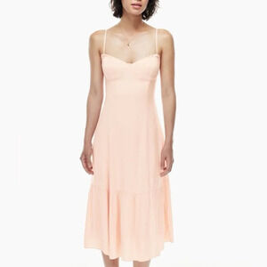 Aritzia Wilfred Sweetheart  Broadway Dress in Coral Blush Pink Size 12